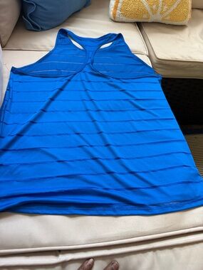 Women’s Royal Blue Racerback Tank with Subtle Stripe